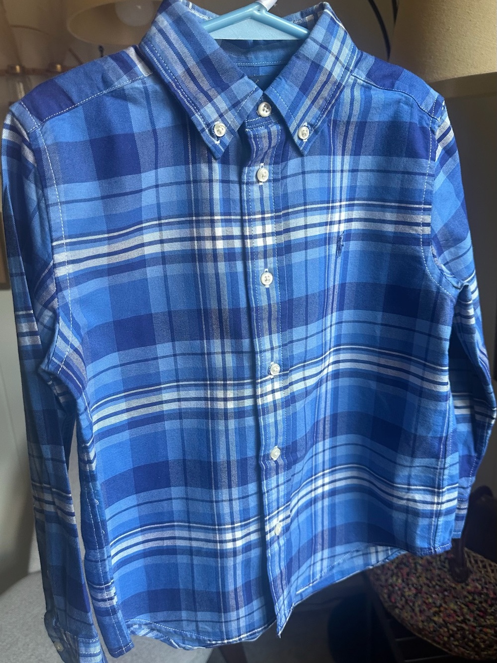 Ralph Lauren Blue Plaid Button-Down Shirt